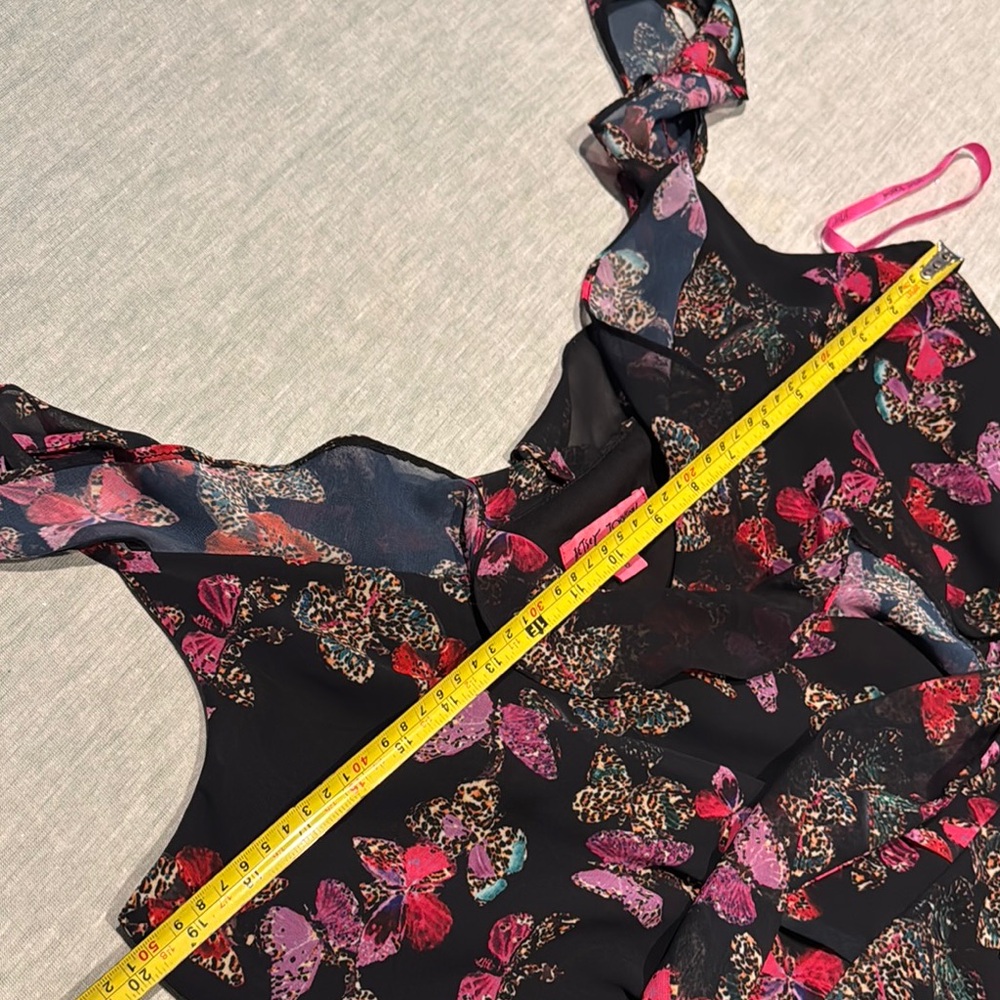 Betsey Johnson Pink and Red Ruffled Asymmetrical Sundress - Picture 12 of 15